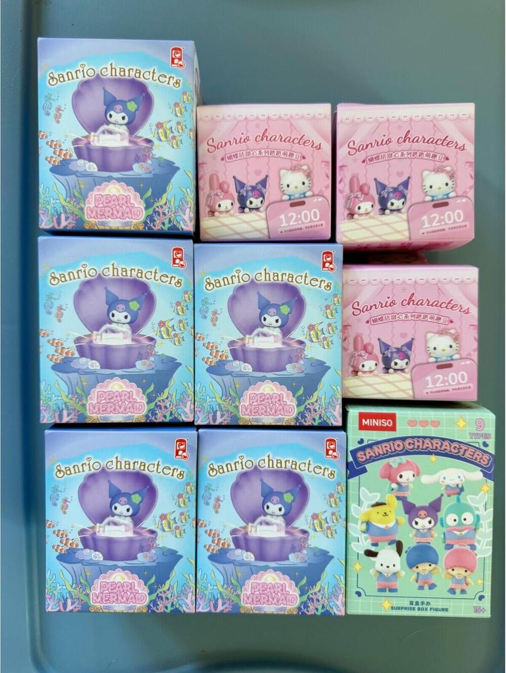 Sanrio Lot Of 9 Blind Boxes Pearl Mermaid Hippers Back to School Characters